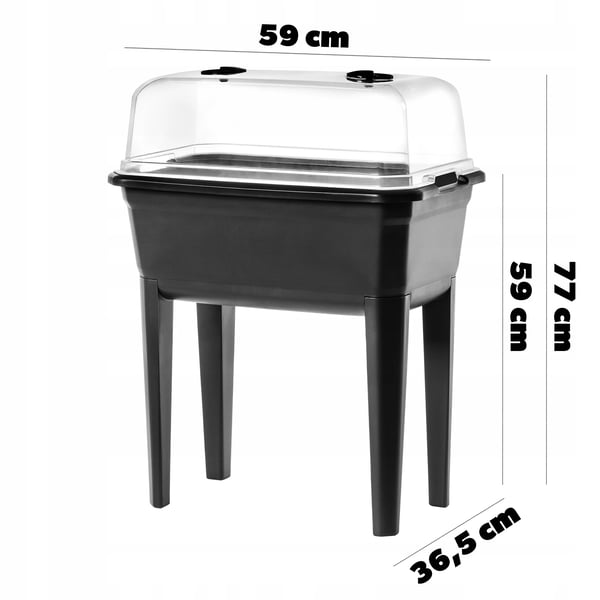 Minidrivhus - Såbakke til frøspiring - 60 cm - 30 l - Til hjemmebrug