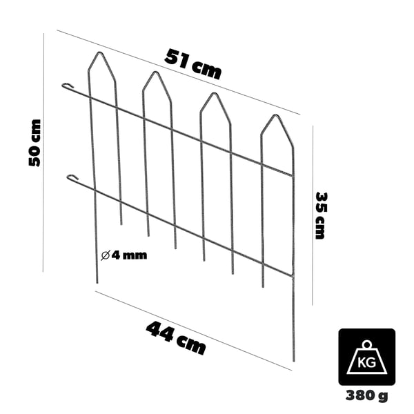 Havehegn - Palisadehegn i metal - Svejset - Højde 100 cm