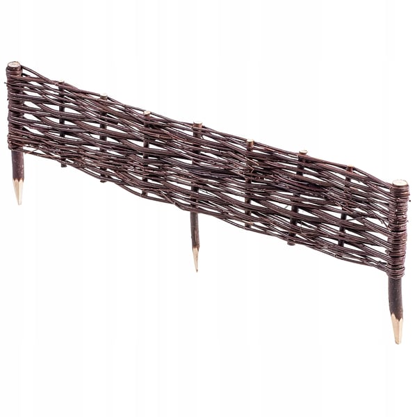 Havepalisade - Plænekant/Bedafgrænsning - Flettet rattan-look - 100×20 cm - Brun
