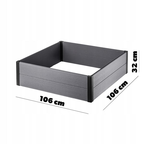 Plantekasse på ben - Højbed blomsterkasse - 106 x 32 cm - Hævet design - Rektangulær - Til altan og have