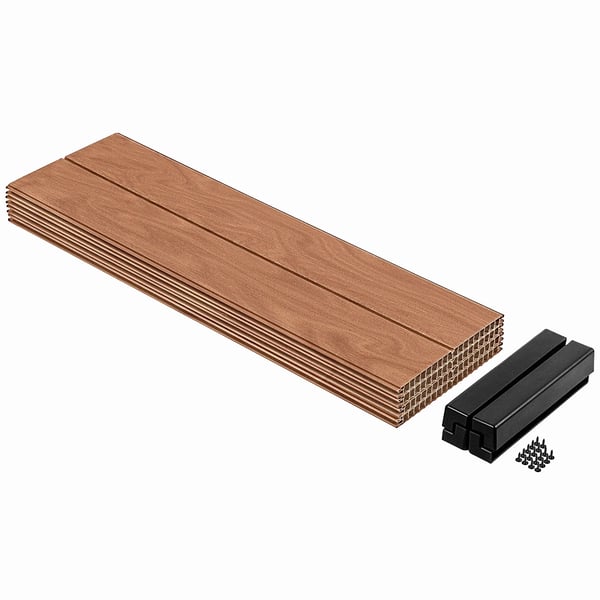 Plantekasse/Blomsterkasse til haven - Kvadratisk - 106 x 106 cm - Til udendørs brug - Brun