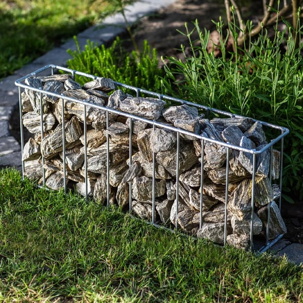 Gabion plantekasse - Plantekrukke i Stål - 51 cm - Ståltrådsnet - Til Have & Plæne - Robust