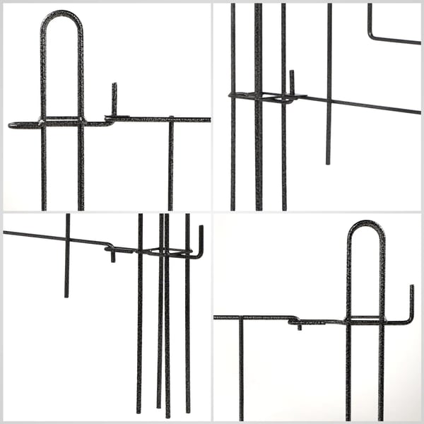Hegnslåge - Metal panellåge - Til flade stolper - 93 x 72 cm - Sort