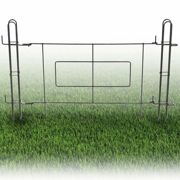 Hegnslåge - Metal panellåge - Til flade stolper - 93 x 72 cm - Sort