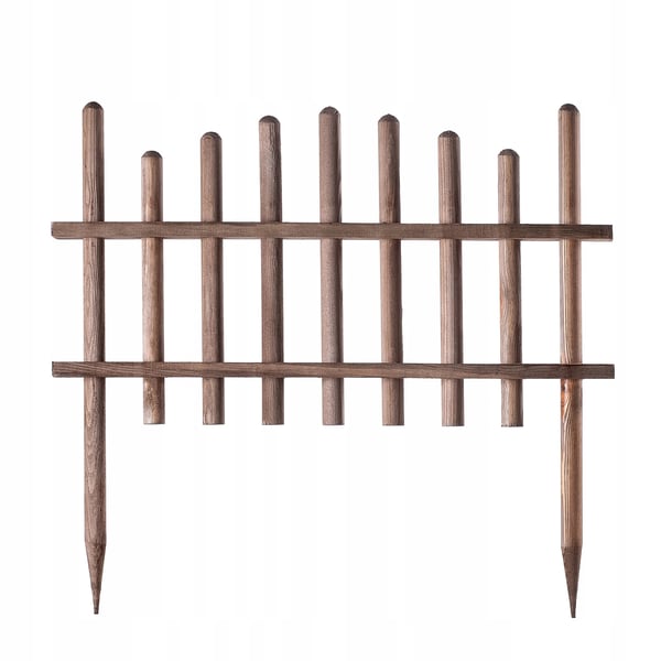 Havepalisade - Træ bedkant/hegn - Fyrretræ - 60 x 35 cm - Til blomsterbede - Brun