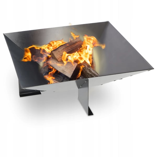 Have bålfad - Ildskål 56 cm - Stål med grillrist - Til bål og grill - Stor skål - Sort