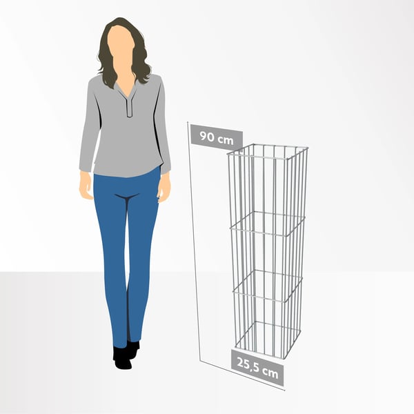 Haveespalier - Pergolestang til klatreplanter - Metal - 90 cm - Jordankre medfølger - Sort