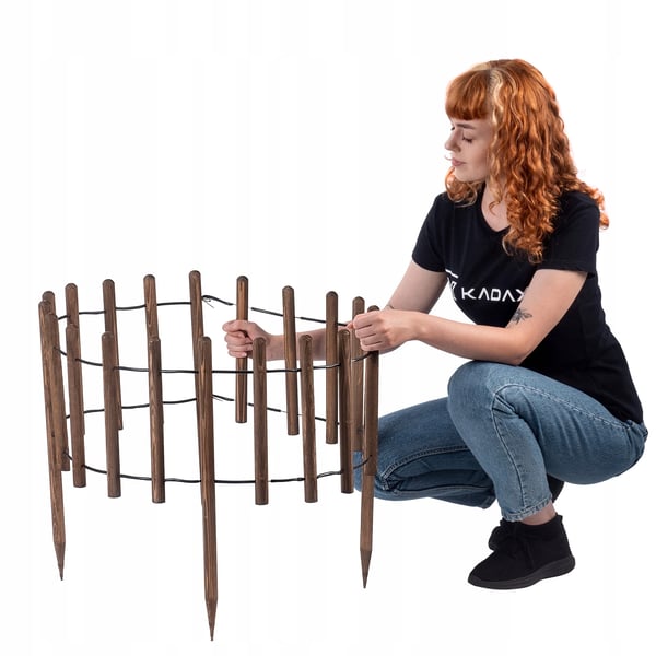 Havepalisade - Plænekant/bedkant - Længde 185 cm - Brun