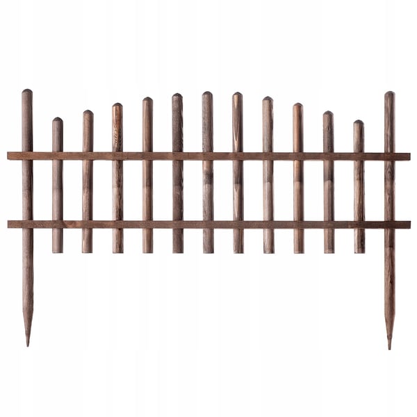 Havehegn - Træpalisade - Fyrretræ - 85×35 cm - Bedkant - Plænekant - Brun