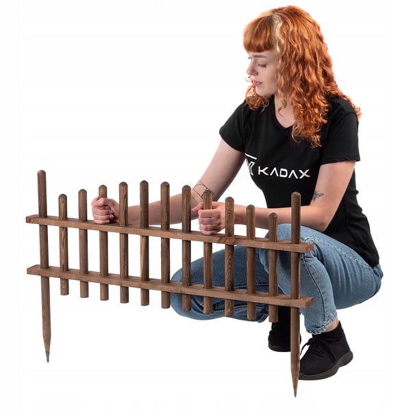 Havehegn - Træpalisade - Fyrretræ - 85×35 cm - Bedkant - Plænekant - Brun