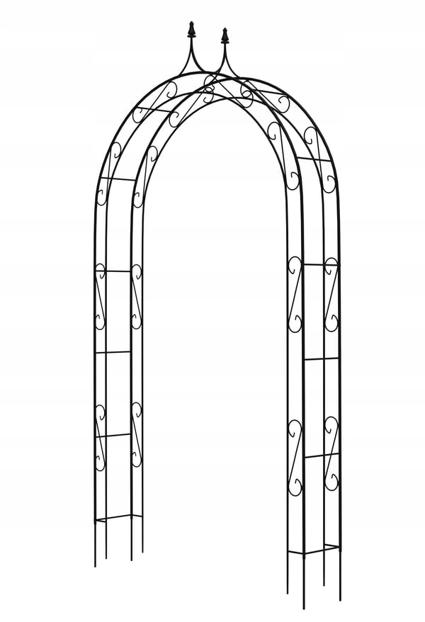 Havepergola - Metal rosenbue espalier - Højde 281 cm - Til klatreroser og planter - Robust konstruktion - Sort