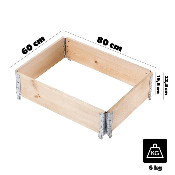 Grøntsags- og urtekasse - Plantekasse/Kompostbeholder - 80x60 cm - Høj model - Til altan og have