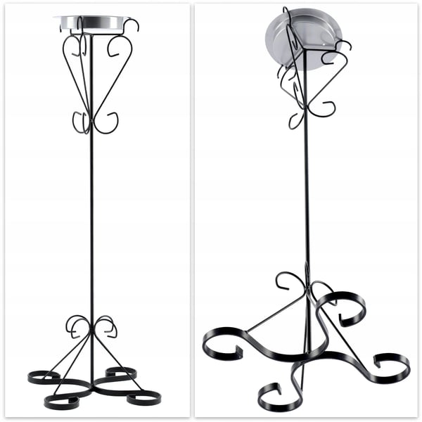 Udendørs askebæger - Fritstående haveaskebæger - Massivt metal - Retrodesign - Sort