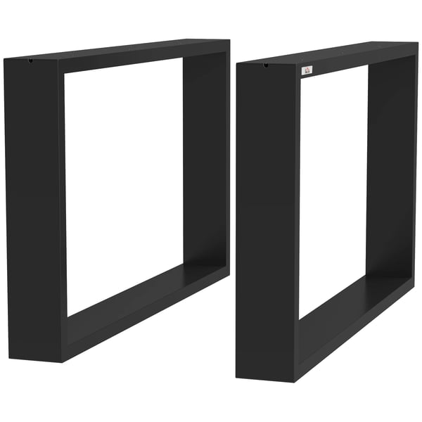 Set med 2 rektangulära bordsben i stål - Möbelben - Ram 70×41 cm - För DIY-möbler och bord - Industriell stil