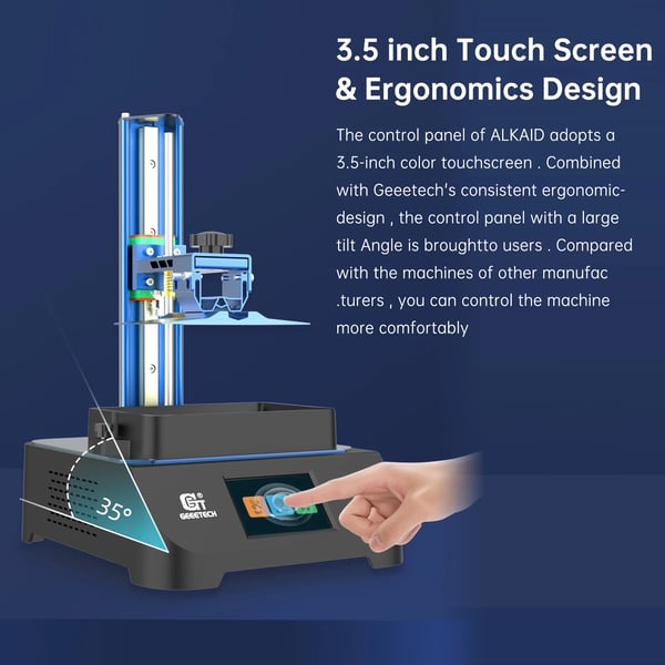 Alkaid - Resin 3D-printer - 405 nm UV-matrix - Z-akse lineær styreskinne - Bluetooth - Hurtig varmeafledning - CE-godkendt - Sort