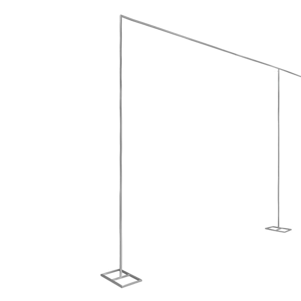 Taustateline - Pipe & Drape Setti - Järeä Metallirunko - 6 m x 3 m - Verhorunko - Eläkejuhliin - Valkoinen