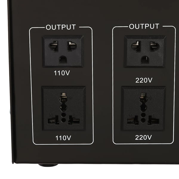 Spændingsomformer - Step-Up/Step-Down Transformator - 5 kVA - 4500 W - 2x US + 2x EU Udtag - 1 m Strømledning - Indigo