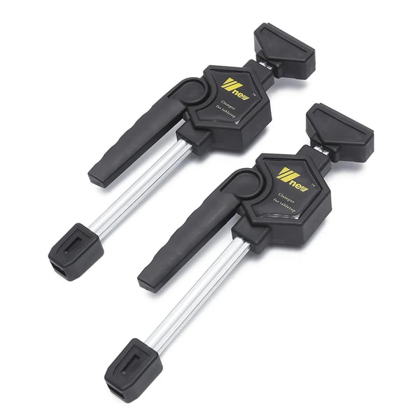 MFT bordklemmer - Hurtigspænder 2 stk - Til 20 mm huller - Hurtig udløsning - Énhåndsbetjent - Klemme & spreder - Længde 260 mm - Sort