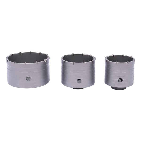 Hulsavssæt - Kernebor til væg SDS Plus/Max - 9 dele - Ø30–100 mm - 370 mm borestang - Til beton, cement, sten - Metal