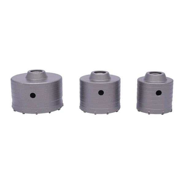 Hulsavssæt - Kernebor til væg SDS Plus/Max - 9 dele - Ø30–100 mm - 370 mm borestang - Til beton, cement, sten - Metal