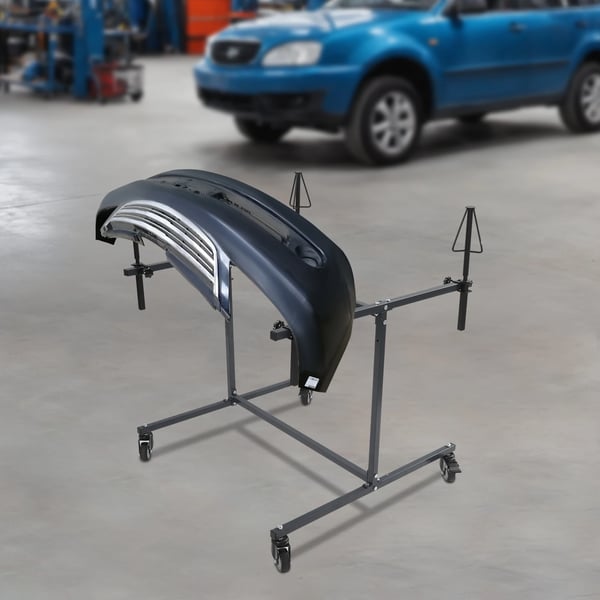 Fælg malestativ - Tørre- og reparationsstativ - 4 kegler - 4 drejelige hjul - 100 kg - Justerbar keglehøjde 15 cm - Galvaniseret stål - Sort