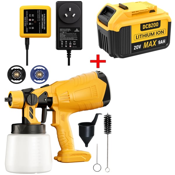Batteridrevet sprøjtepistol, kompatibel med DeWalt 20V MAX-batteri, himmelblå