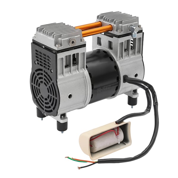 Ilmakompressorin pumppupää, 220V 980W, puhdas kuparimoottori, hiljainen käynti, hopea, auto- ja elektroniikkahuoltoon