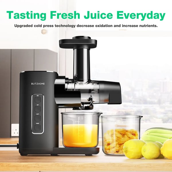 BH-JC01 - Koldpresser Slowjuicer - 2 Hastigheder - Støjsvag Motor - Kapacitet 500–1000 ml - Under 200 W - Til Frugt & Grønt