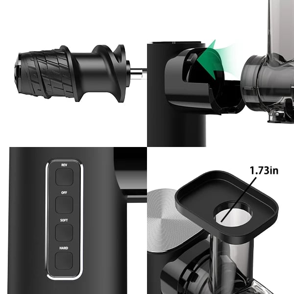 BH-JC01 - Koldpresser Slowjuicer - 2 Hastigheder - Støjsvag Motor - Kapacitet 500–1000 ml - Under 200 W - Til Frugt & Grønt