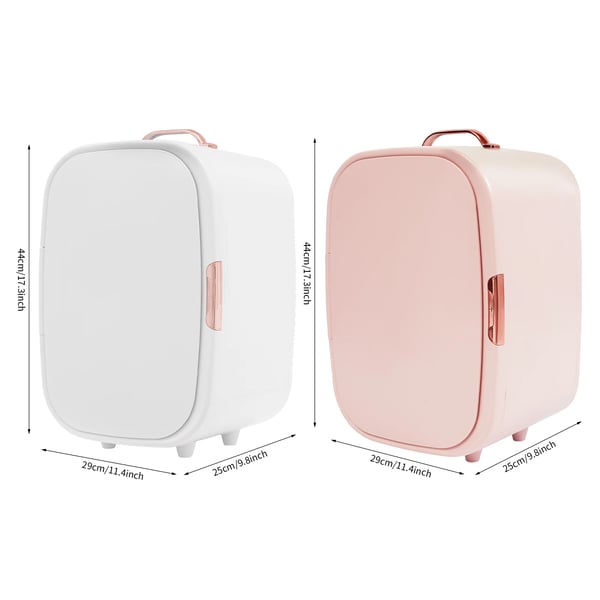 12 L mini makeup-køleskab, kosmetik-køler med køle- og varmefunktion, til hjem og bil, elfenbensfarvet
