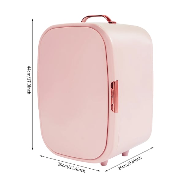 12 L mini makeup-køleskab, kosmetisk køl-/varmeskab, køler & varmer, til kosmetik & drikke, hjem & bil, pink