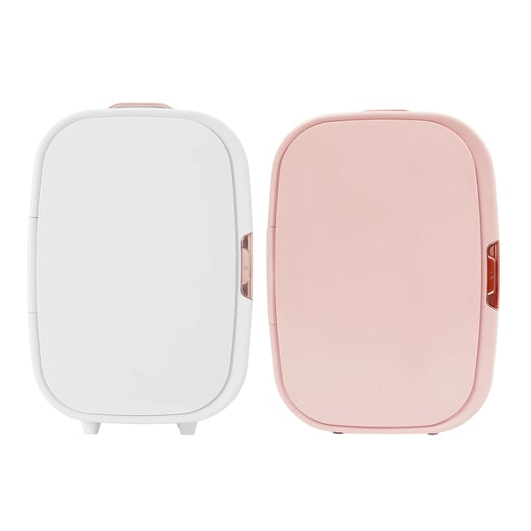 12 L mini makeup-køleskab, kosmetik-køler med køle- og varmefunktion, til hjem og bil, elfenbensfarvet