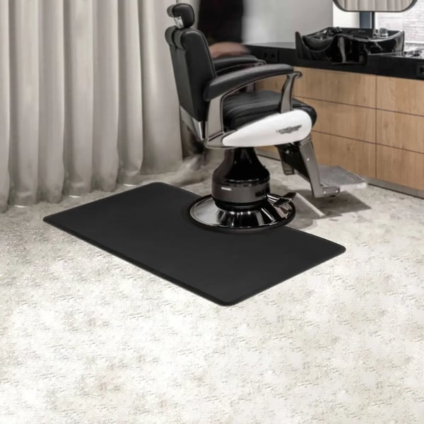 Salon gulvmåtte - Frisørstolmåtte - 91 x 152 cm - Anti-træthed - Skridsikker - Vandtæt - PVC - Sort