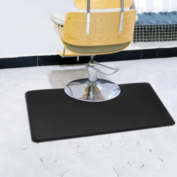 Salon gulvmåtte - Frisørstolmåtte - 91 x 152 cm - Anti-træthed - Skridsikker - Vandtæt - PVC - Sort