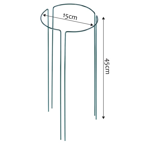 Plantestøtte til blomster - Metal ringstøtte - Højde 45 cm - 3-pak - Til have og krukker