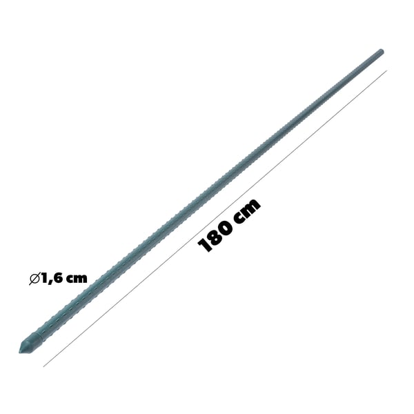 Plantepæle til tomater - Stålpæle - 180 cm - Plastbelagte - 15-pak