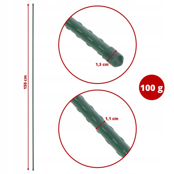 Plantepinde - Tomatstøtte - 120 og 150 cm - Sæt 20 stk - Have