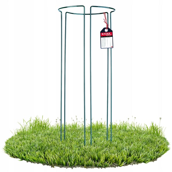 Plante- og blomsterstøtte - Ringstøtter i metal - Sæt 6 stk - Højde 3×90 cm + 3×115 cm - Robust - Stor model - Grøn