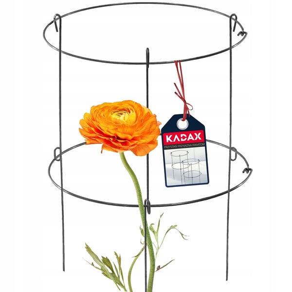 Plantestøtte & Blomsterstøtte - Metalring til roser og blomster - Sæt 60 og 90 cm - Støttepind