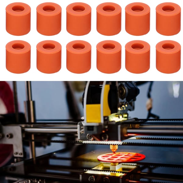 Silikone støddæmpere til varmebed-nivellering, 12 stk., 16 mm, orange, 3D-printertilbehør