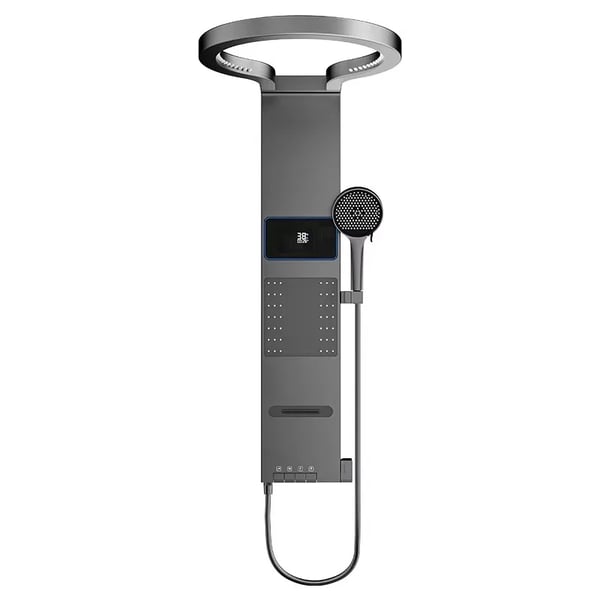 LED Duschpanel - W8 Duschset - Väggmonterad - Vattenfallsdusch - Borstad aluminium - Stavformad - LED atmosfärbelysning
