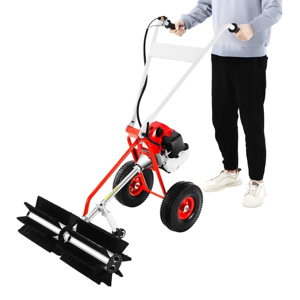Nurmikko & tekonurmi lakaisukone - Bensiinikäyttöinen harjalaite - Ilmajäähdytteinen 2-tahti 43 cc - Työleveys 60 cm - Automaattikytkin