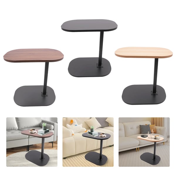 Justerbart C-formet sidebord, højde 17,7–31,5 tommer, 360° roterende bordplade, til seng/sofa, blå