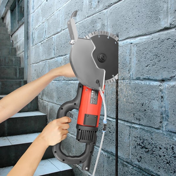 Elektrisk betonsav - Diamant rundsav - 2700 W - 21 cm klinge - EU-stik - Til beton/armeringsjern/sten/granit - Rød/sort