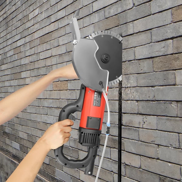 Elektrisk betonsav - Diamant rundsav - 2700 W - 21 cm klinge - EU-stik - Til beton/armeringsjern/sten/granit - Rød/sort