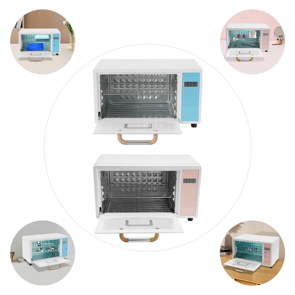 UV-sterilointilaite - Pöytämallinen desinfiointikaappi - Tilavuus 10 l - 160 W UV‑C - Vaatteille, kauneustarvikkeille ja mukeille - Punainen