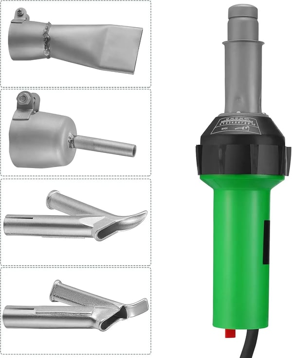 Plastsvejser - Varmluftpistol - 1600 W - 220 V - Justerbar 20–600 °C - 21-delt sæt