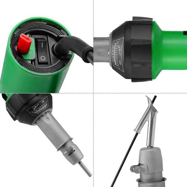 Plastsvejser - Varmluftpistol - 1600 W - 220 V - Justerbar 20–600 °C - 21-delt sæt