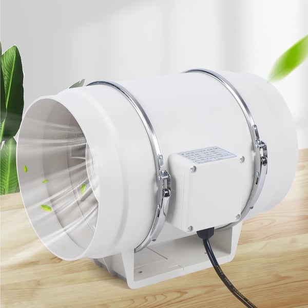 Udsugningsventilator 220V, HF-100 kanalventilator, stille 2600 rpm, hvid, til køkken/badeværelse/toilet