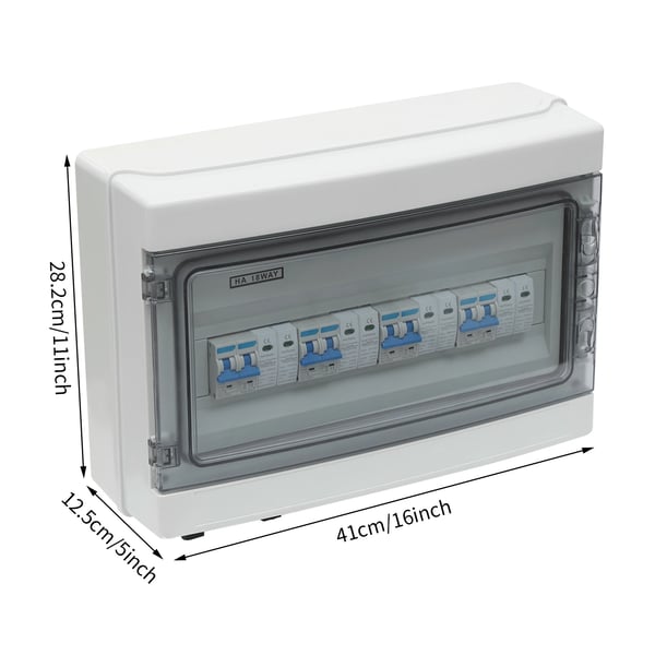 Solcelle PV DC samleboks - 4 ind/4 ud isolatorafbryder - DC 1000V - IP65 vandtæt - 8 stik - Overspændingsbeskyttelse - 15A/25A - Vægmontering - Hvid